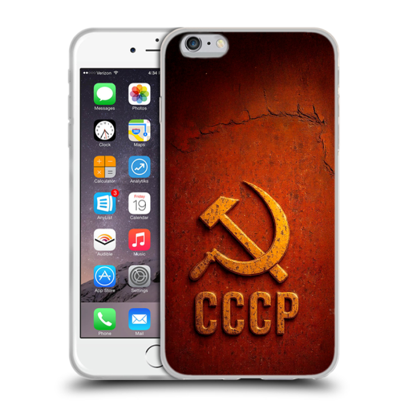 Силиконовый чехол на Iphone 6 Plus/6s Plus с принтом Флаг Герб СССР Силиконовый чехол на Iphone 6 Plus/6s Plus с принтом Флаг Герб СССР