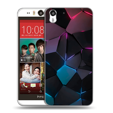 Пластиковый чехол на HTC Desire Eye с принтом Геометрия неона