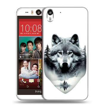 Пластиковый чехол на HTC Desire Eye с принтом Волк в лесу