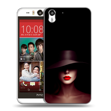 Пластиковый чехол на HTC Desire Eye с принтом Девушка в шляпе