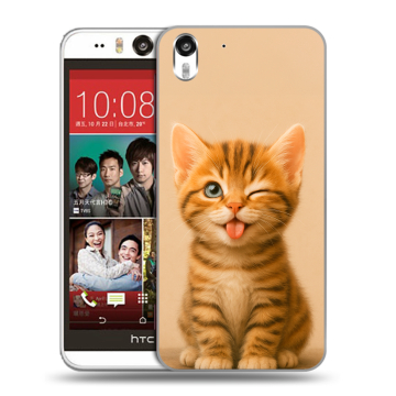 Пластиковый чехол на HTC Desire Eye с принтом котенок
