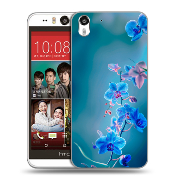 Пластиковый чехол на HTC Desire Eye с принтом Голубые цветы