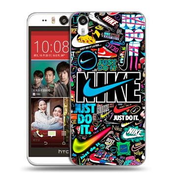 Пластиковый чехол на HTC Desire Eye с принтом найк nike черный Пластиковый чехол на HTC Desire Eye с принтом найк nike черный