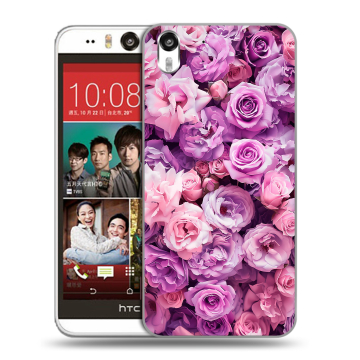Пластиковый чехол на HTC Desire Eye с принтом лавандовые розы