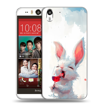 Пластиковый чехол на HTC Desire Eye с принтом кролик зайчик