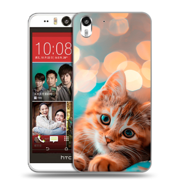 Пластиковый чехол на HTC Desire Eye с принтом котик
