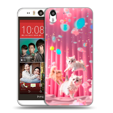 Пластиковый чехол на HTC Desire Eye с принтом милые котики