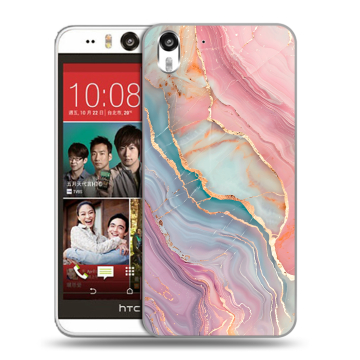 Пластиковый чехол на HTC Desire Eye с принтом розовый мрамор Пластиковый чехол на HTC Desire Eye с принтом розовый мрамор