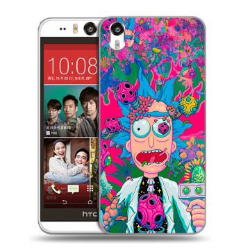 Пластиковый чехол на HTC Desire Eye с принтом Рик и Морти Rick Morty