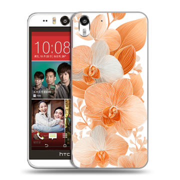 Пластиковый чехол на HTC Desire Eye с принтом Бежевые цветы