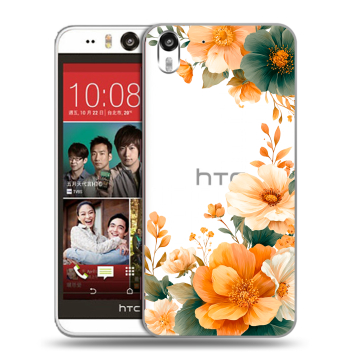 Пластиковый чехол на HTC Desire Eye с принтом Цветы принт