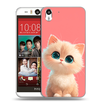Пластиковый чехол на HTC Desire Eye с принтом Розовый котенок