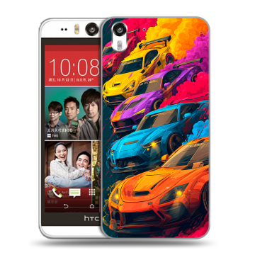 Пластиковый чехол на HTC Desire Eye с принтом Тачки