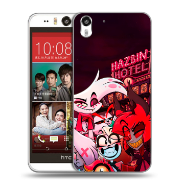 Пластиковый чехол на HTC Desire Eye с принтом Hazbin Hotel Отель Хазбин
