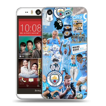 Пластиковый чехол на HTC Desire Eye с принтом Man City Манчестер Сити