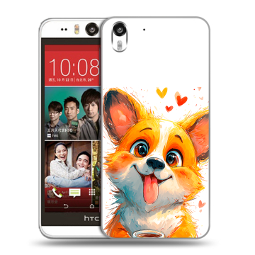 Пластиковый чехол на HTC Desire Eye с принтом корги