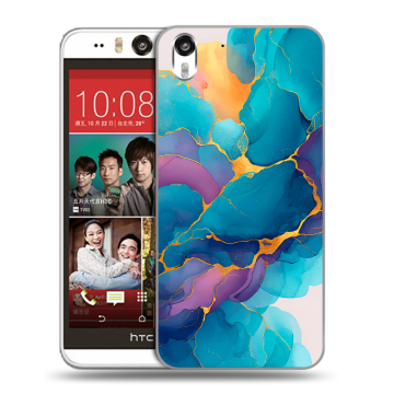 Пластиковый чехол на HTC Desire Eye с принтом Мрамор блестки