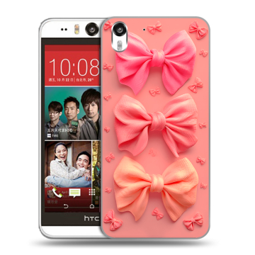Пластиковый чехол на HTC Desire Eye с принтом Розовые бантики