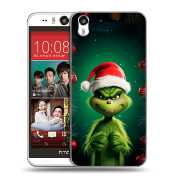 Пластиковый чехол на HTC Desire Eye с принтом Гринч Новый год Рождество