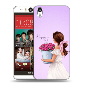 Пластиковый чехол на HTC Desire Eye с принтом женский