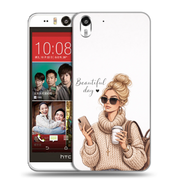 Пластиковый чехол на HTC Desire Eye с принтом женский