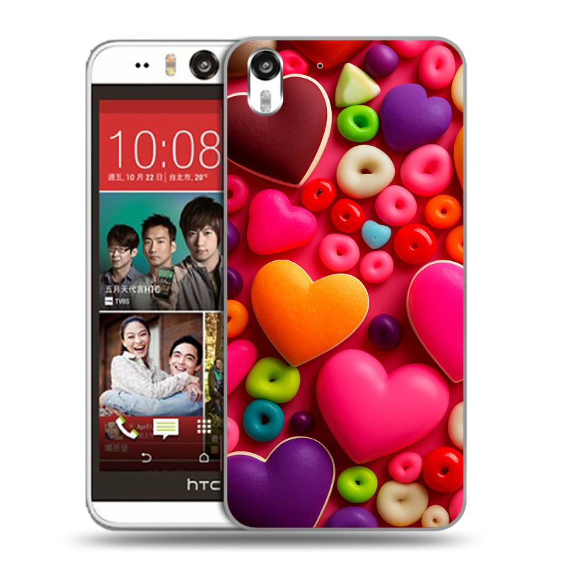 Пластиковый чехол на HTC Desire Eye с принтом Сердечки Пластиковый чехол на HTC Desire Eye с принтом Сердечки