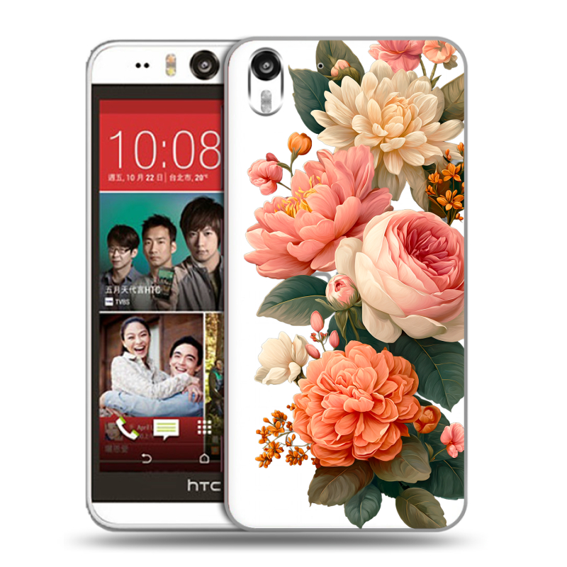 Пластиковый чехол на HTC Desire Eye с принтом цветы Пластиковый чехол на HTC Desire Eye с принтом цветы