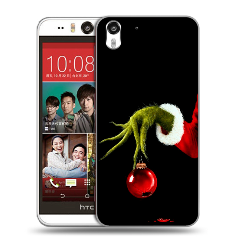 Пластиковый чехол на HTC Desire Eye с принтом Новый год Гринч Пластиковый чехол на HTC Desire Eye с принтом Новый год Гринч