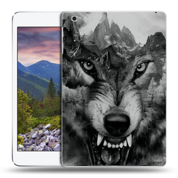 Силиконовый чехол на планшета Ipad Mini 3 с принтом Волк