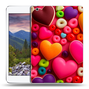 Силиконовый чехол на планшета Ipad Mini 3 с принтом Сердечки