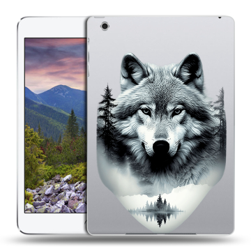 Силиконовый чехол на Ipad Mini 3 с принтом Волк в лесу Силиконовый чехол на Ipad Mini 3 с принтом Волк в лесу