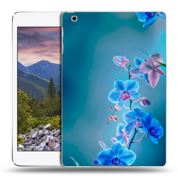 Силиконовый чехол на Ipad Mini 3 с принтом Голубые цветы Силиконовый чехол на Ipad Mini 3 с принтом Голубые цветы