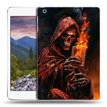 Силиконовый чехол на Ipad Mini 3 с принтом Скелет и карты Силиконовый чехол на Ipad Mini 3 с принтом Скелет и карты