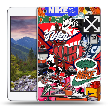 Силиконовый чехол на Ipad Mini 3 с принтом Найк Nike яркий Силиконовый чехол на Ipad Mini 3 с принтом Найк Nike яркий