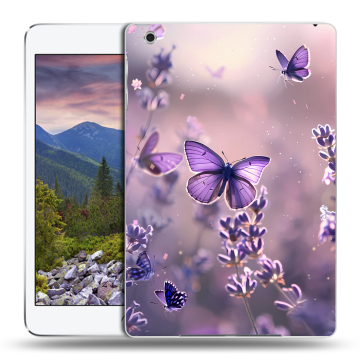 Силиконовый чехол на Ipad Mini 3 с принтом бабочки и лаванда Силиконовый чехол на Ipad Mini 3 с принтом бабочки и лаванда