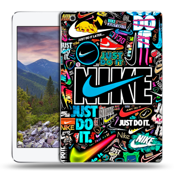 Силиконовый чехол на Ipad Mini 3 с принтом найк nike черный Силиконовый чехол на Ipad Mini 3 с принтом найк nike черный