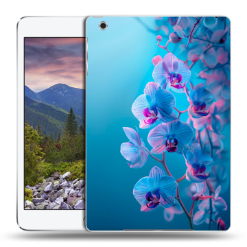 Силиконовый чехол на Ipad Mini 3 с принтом голубые орхидеи Силиконовый чехол на Ipad Mini 3 с принтом голубые орхидеи