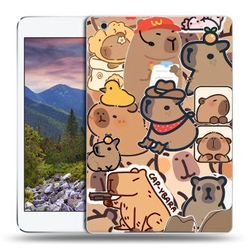 Силиконовый чехол на Ipad Mini 3 с принтом капибара Силиконовый чехол на Ipad Mini 3 с принтом капибара