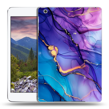 Силиконовый чехол на Ipad Mini 3 с принтом синий мрамор Силиконовый чехол на Ipad Mini 3 с принтом синий мрамор