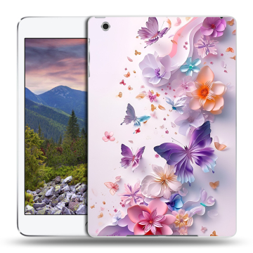Силиконовый чехол на Ipad Mini 3 с принтом цветы бабочки