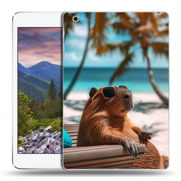 Силиконовый чехол на Ipad Mini 3 с принтом Капибара Силиконовый чехол на Ipad Mini 3 с принтом Капибара