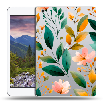 Силиконовый чехол на Ipad Mini 3 с принтом Цветы паттерн