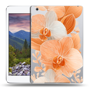 Силиконовый чехол на Ipad Mini 3 с принтом Бежевые цветы