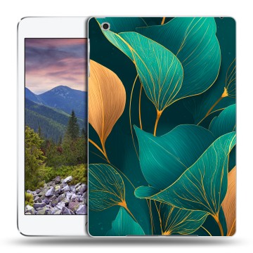 Силиконовый чехол на Ipad Mini 3 с принтом Листья и золото