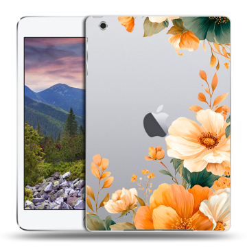 Силиконовый чехол на Ipad Mini 3 с принтом Цветы принт