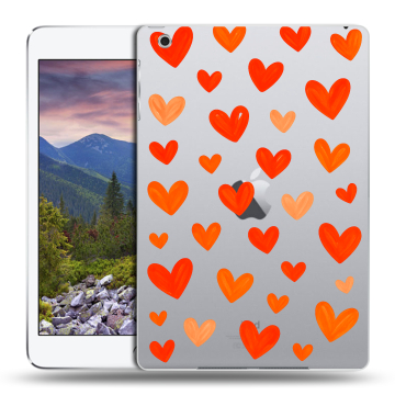 Силиконовый чехол на Ipad Mini 3 с принтом Сердечки