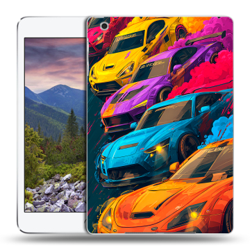 Силиконовый чехол на Ipad Mini 3 с принтом Тачки