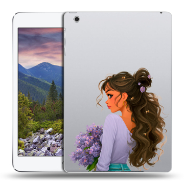 Силиконовый чехол на Ipad Mini 3 с принтом девушка цветы