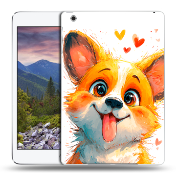 Силиконовый чехол на Ipad Mini 3 с принтом корги Силиконовый чехол на Ipad Mini 3 с принтом корги