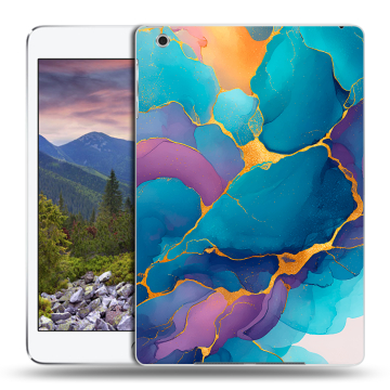 Силиконовый чехол на Ipad Mini 3 с принтом Мрамор блестки